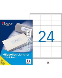 Étiquettes adhésives blanches - 70 x 36 mm : AGIPA Lot de 2400 image