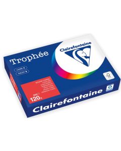 Ramette de papier de 250 feuilles A4 120g - Rouge Corail : CLAIREFONTAINE Trophée Image