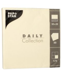 Serviettes de table en papier - 320 x 320 mm - Champagne : PAP STAR Daily Lot de 20