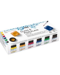 Peinture transparente pour verre et porcelaine - 20 ml - Assortiment KREUL Clear Lot de 6