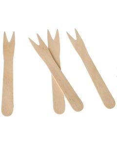 Fourchettes à Frites jetables en bois - 85 mm : PAP STAR Pure Lot de 1000 Visuel