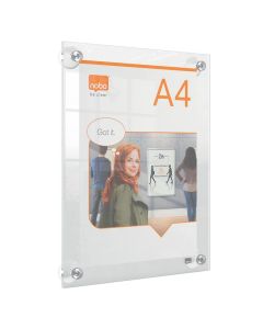 Porte Affiche à Ventouses - Acrylique Transparent - A4 - 261 x 346 mm : NOBO Premium Plus image