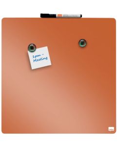 Tableau Mémo Magnétique Carré - Orange - 360 x 360 mm : NOBO image