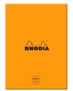 Bloc mémo N°13 - Ligné - 115 x 160 mm - Orange RHODIA