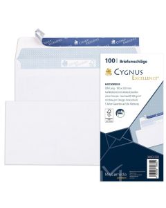 Enveloppes autocollantes sans fenêtre - 110 x 220 mm : MAIL MEDIA Cygnus Excellence Lot de 100 Visuel