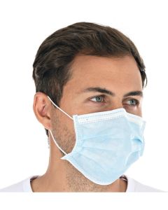 Masque de soins avec étrier nasal - Type II - Bleu : HYGOSTAR Lot de 50 Visuel