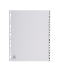 EXACOMPTA 2931E Jeu de 31 intercalaires numériques en polypropylène 1 à 31 Classement