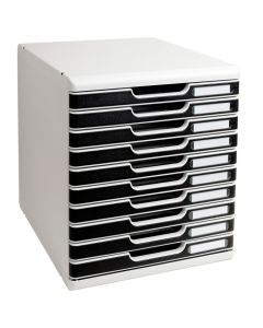 EXACOMPTA : Module de rangement 10 tiroirs A4 Modulo - Gris/noir