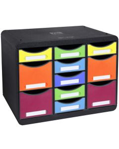 Module de rangement 11 tiroirs - Big Box Multi - Noir/Arlequin EXACOMPTA Iderama image