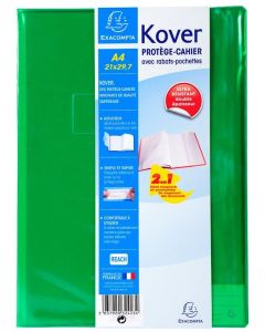 Protège-cahiers translucides - A4 - Assortiment EXACOMPTA Kover Vert