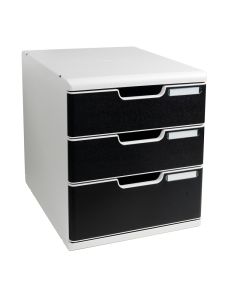 EXACOMPTA : Module de rangement 3 tiroirs Modulo - Gris/Noir