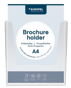 Porte-brochures mural A4 portrait - 1 compartiment - Transparent EUROPEL