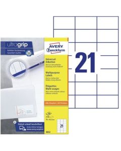 Étiquettes adhésives - 70 x 42,3 mm AVERY Ecologique Lot de 2100