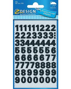 Etiquettes à Chiffres autocollants résistants aux intempéries - 9,5 mm - Noir : AVERY Image