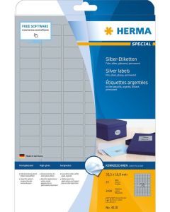 Étiquettes adhésives - Argent - 30,5 x 16,9 mm HERMA 4110 Signalisation