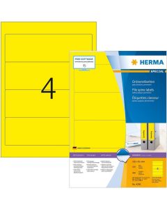 Etiquettes pour dos de classeur - 61 x 192 mm - Jaune : HERMA 4296