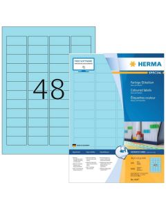 Étiquettes adhésives - 45,7 x 21,2 mm - Bleu : HERMA Lot de 4800 image