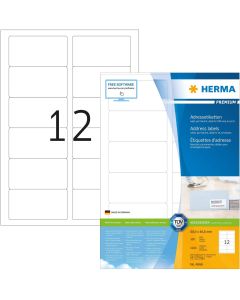 Étiquettes adhésives - 88,9 x 46,6 mm - Blanc : HERMA Premium Lot de 1200 Visuel