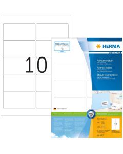 Étiquettes adhésives - 96 x 50,8 mm - Blanc : HERMA Premium Lot de 1000 Image