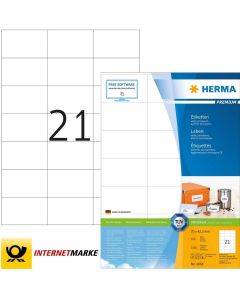 Étiquettes adhésive- 70 x 42,3 mm - Blanc HERMA Premium Lot de 2100