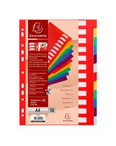 EXACOMPTA : Jeu de 12 intercalaires opaque 4912E