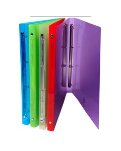 Exacompta 51198E Crystal : Classeur souple Assortiment - 4 anneaux