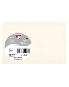 Carte en papier - 82 x 128 mm - Blanc naturel POLLEN Lot de 25
