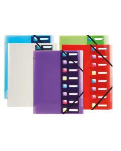 Trieur avec élastiques Crystal colours 8 compartiments EXACOMPTA 56610E Classement modèle