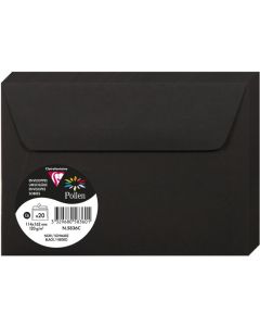 Enveloppes - C6 114 x 162 mm - Noir POLLEN Lot de 20