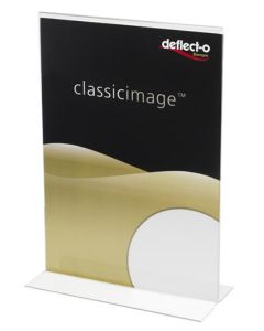 Porte-visuel droit - A6 portrait DEFLECTO Exemple modèle