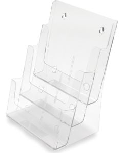 Porte-brochures incliné - 3 compartiment - A4 portrait DEFLECTO