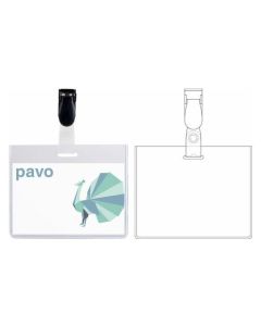 Badges avec clip - 90 x 60 mm 8009220 PAVO Exemple
