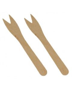 Fourchettes à Frites jetables en bois - 121 mm : PAP STAR Pure Lot de 500 Visuel