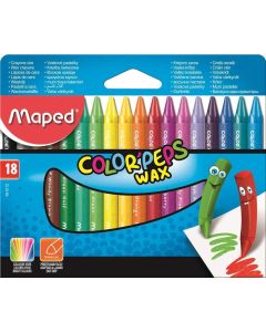 Lot de 18 Crayons à la cire Color'Peps Wax - 5 mm - Assortiment : MAPED Visuel