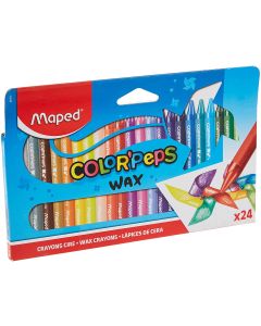 Lot de 24 Crayons à la cire Color'Peps Wax - 5 mm - Assortiment : MAPED Visuel