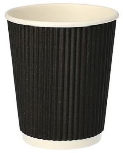 Gobelets jetables en carton - 0,20 L - Noir: STARPAK Ripple Wall Lot de 25 Visuel