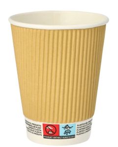 Gobelets jetables en carton - 0,30 L - Beige PAPSTAR Pure Ripple Wall Lot de 25