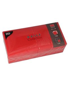 Serviettes de table Cocktail - 24 x 24 cm - Rouge PAP STAR Lot de 150