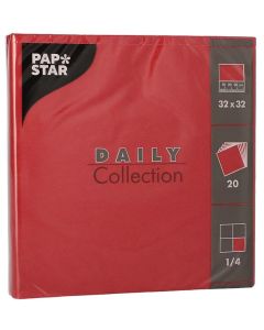 Serviettes de table en papier - 320 x 320 mm - Bordeaux : PAP STAR Daily Lot de 20