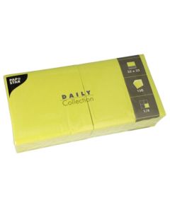 Lot de 150 Serviettes de table unies - Vert citron PAP STAR