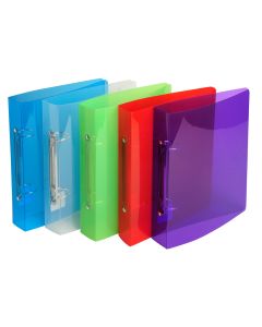 898E Classeurs format écolier Crystal - 230 x 200 mm Assortiment