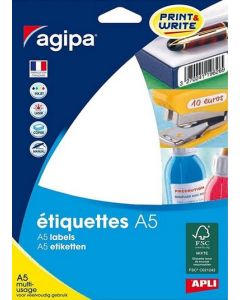 Étiquettes adhésives - 12 x 18,3 mm - Blanc : AGIPA Lot de 1792 Image