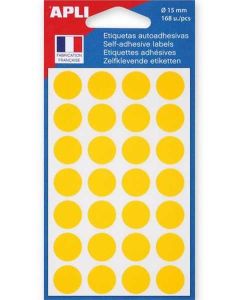 Pastilles adhésives 15 mm - Jaune APLI 111844 