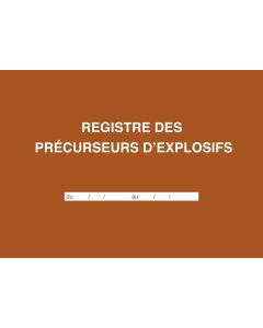 Registre des Précurseurs d'Explosifs ELVE 49001 Modèle