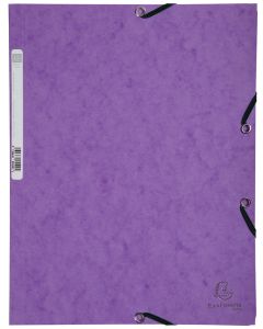 Chemise à élastiques 3 rabats - Violet EXACOMPTA Carte lustrée