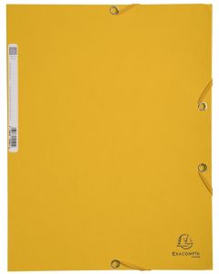 Chemise à élastiques 3 rabats Carte lustrée 400g - Jaune : EXACOMPTA Image