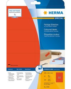 5059 HERMA  Étiquettes adhésives - Multi-usages - 105,0 x 42,3 mm. - Rouge