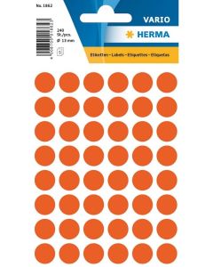 HERMA 1862 : Lot de 240 étiquettes adhésives rondes - 13 ,0 mm - Rouge