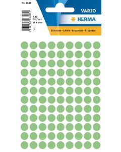 Etiquettes adhésives rondes - 8 mm - Vert HERMA
