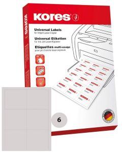 Étiquettes adhésives blanches 38 x 21,2 mm : KORES L3821 Lot de 6500